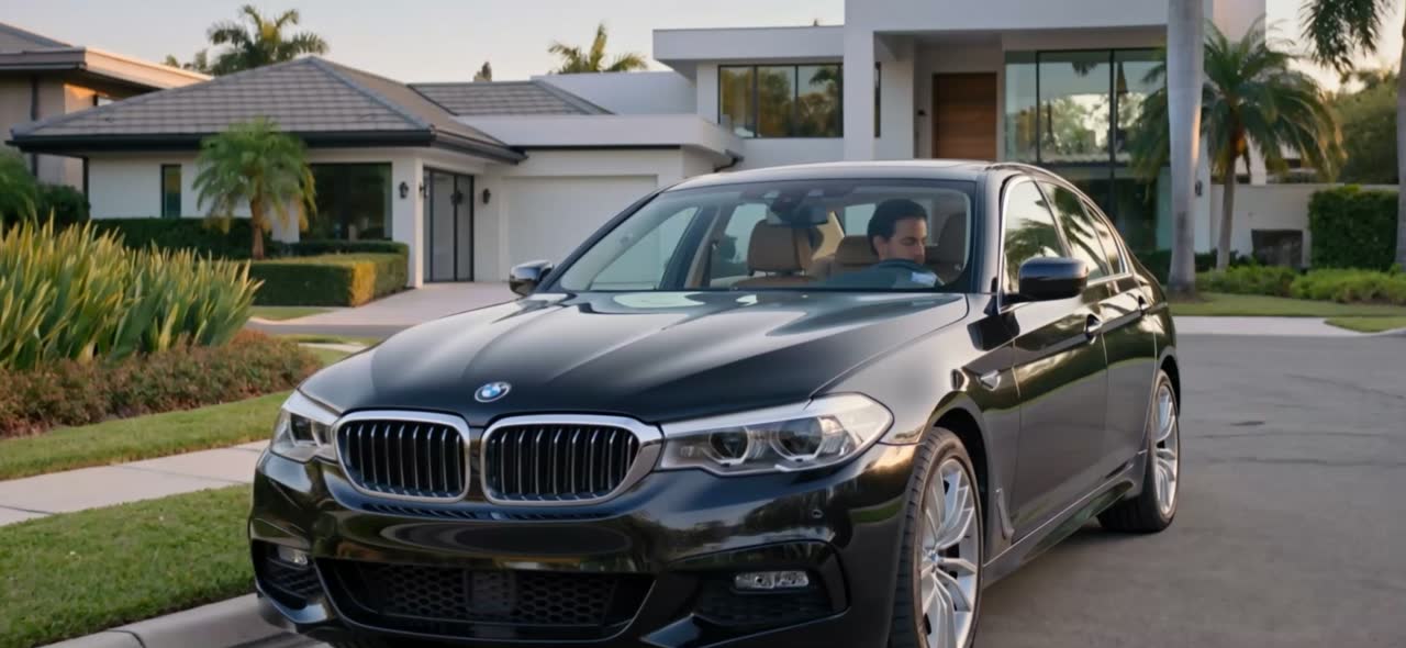 Real estate agent arriving at a showing